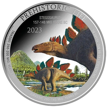Congo: Prehistoric Life - Stegosaurus kolorowany 1 uncja Srebra 2023