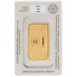 Sztabka C. Hafner 25 gramów Złota