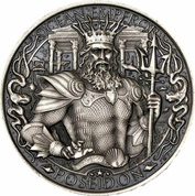 Mythical Cities: Atlantis 1 uncja Srebra Antiqued Round Coin