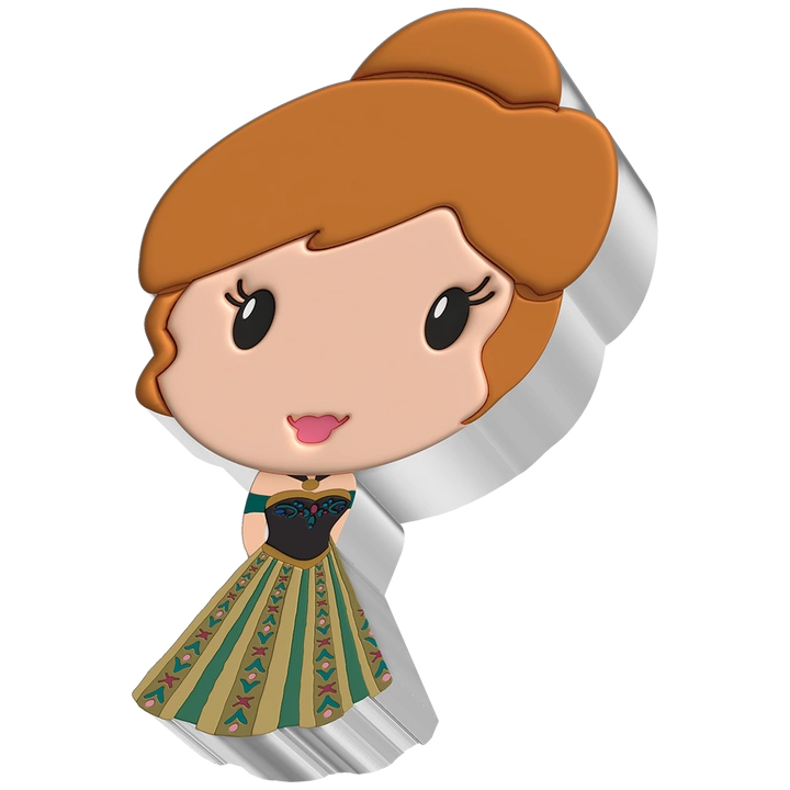 Niue: Disney Frozen - Anna Chibi Coin kolorowany 1 uncja Srebra 2022 Proof