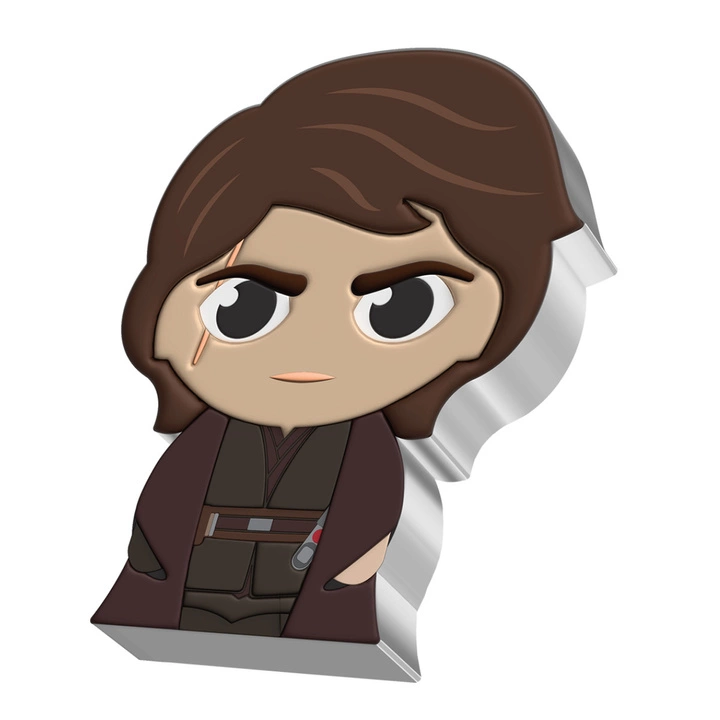 Niue: Star Wars Anakin Skywalker Chibi Coin kolorowany 1 uncja Srebra 2023 Proof
