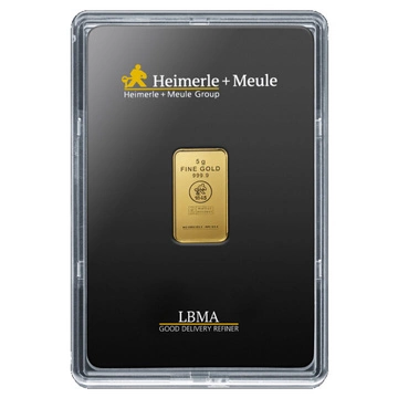 Sztabka Heimerle Meule 5 gramów Złota LBMA GD Refiner