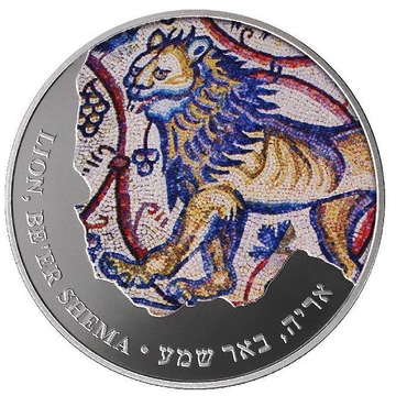 Lion kolorowany 1 uncja Srebra 2013