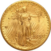 Liberty $20 Złoto 1908  