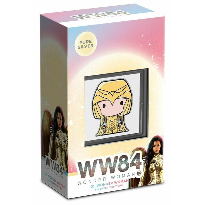 Niue: DC Comics - Wonder Woman '84 Chibi Coin kolorowany 1 uncja Srebra 2021 Proof