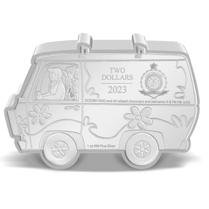 Niue: Scooby-Doo! -The Mystery Machine kolorowany 1 uncja Srebra 2023 Proof