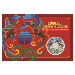 Chinese Myths and Legends: Double Phoenix kolorowany (vivid) 1 uncja Srebra 2025 (moneta w karcie)