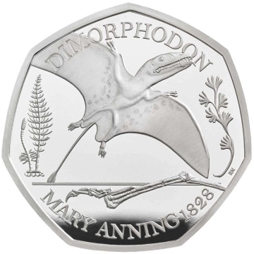 Tales of the Earth: Dimorphodon 50p Srebro 2021 Proof 