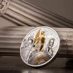 Cook Islands: Sparta pozłacany 3 uncje Srebra 2023 Proof Ultra High Relief