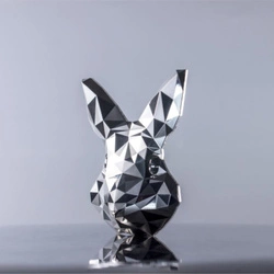 Lowpoly Lunar: Rabbit Mask Stacker 2 uncje Srebra Proof High Relief