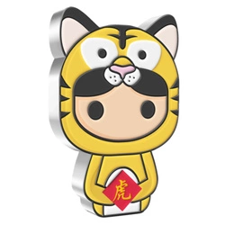 Niue: Lunar - Year of the Tiger Chibi Coin kolorowany 1 uncja Srebra 2022 Proof