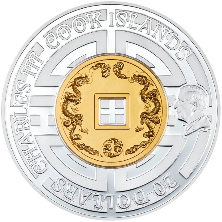 Cook Islands: The Great Wall of China kolorowany, pozłacany 3 uncje Srebra 2025 Proof