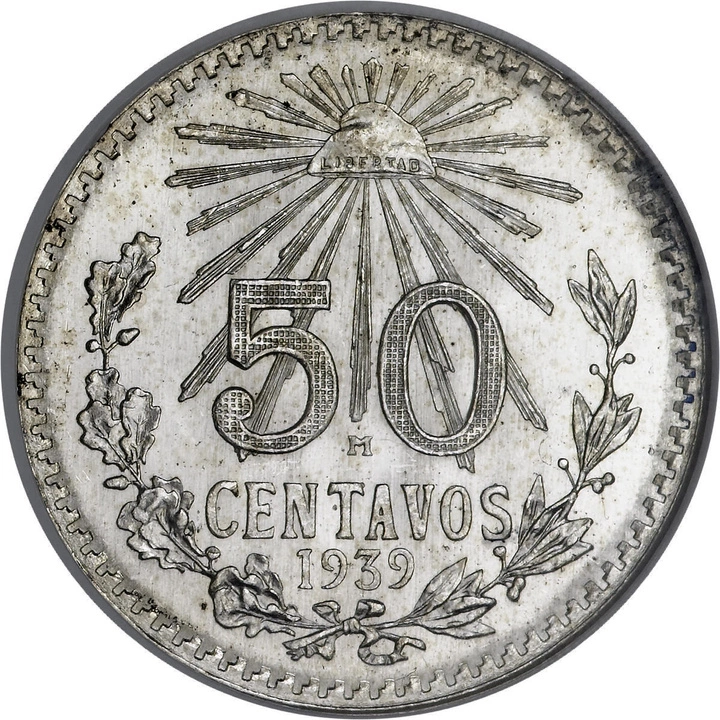 Meksyk: 50 Centavo Srebro 1921