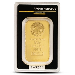 Sztabka Argor - Heraeus 100 gramów Złota LBMA GD Refiner