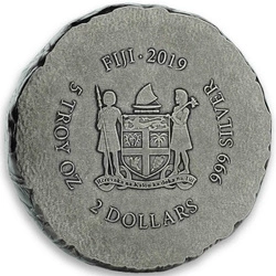 Fiji: Terracotta Warriors 5 uncji Srebra 2019 Antiqued Coin 