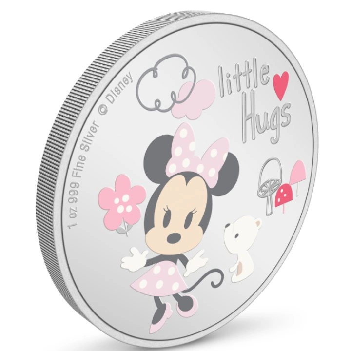 Niue: Disney Baby Little Hugs - Girl kolorowana 1 uncja Srebra 2024 Proof