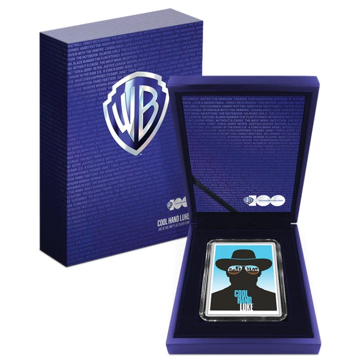 Niue: WB100 Art of the 100th – Cool Hand Luke kolorowany 5 uncji Srebra 2023 Proof