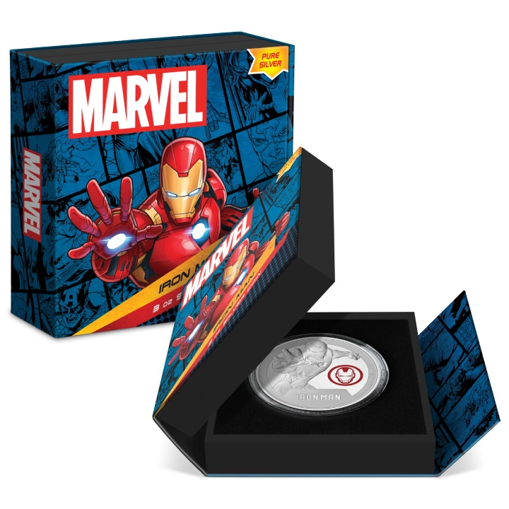 Niue: Marvel - Iron Man kolorowany 3 uncje Srebra 2024 Proof