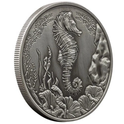 Samoa: Seahorse 1 uncja Srebra 2025 Antiqued Coin