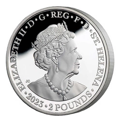 St Helena: Faerie Queene - Una & Lion pozłacany 2 uncje Srebra 2023 Proof