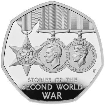 Stories of The Second World War 50p Srebro 2025 Proof Piedfort