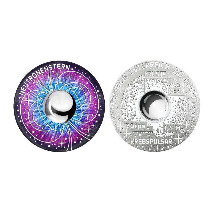 The Uncharted Universe: The Neutron Star kolorowany 20 Euro Srebro 2023 Proof