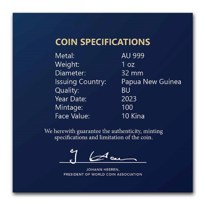 Papua New Guinea: Bird of Paradise 1 uncja Złota 2023