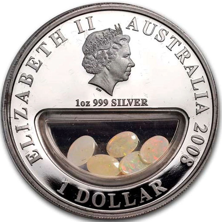 Treasures of Australia: Opals 1 uncja Srebra 2008 Proof
