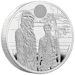 Star Wars: Han Solo and Chewbacca 2 uncje Srebra 2023 Proof
