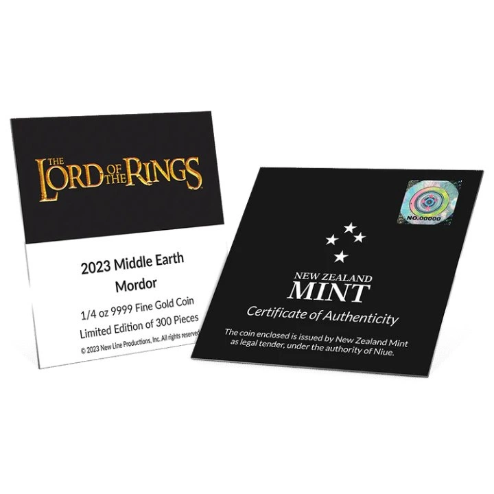 Niue: The Lord of the Rings - Mordor 1/4 uncji Złota 2023 Proof