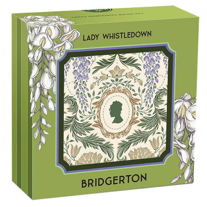 Tuvalu: Bridgerton - Lady Whistledown kolorowany 1 uncja Srebra 2026 Proof