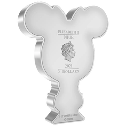Niue: Disney - Minnie Chibi Coin kolorowany 1 uncja Srebra 2021 Proof
