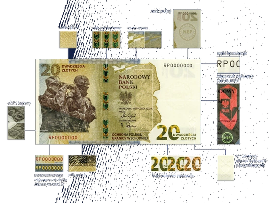 Banknot NBP "Ochrona polskiej granicy wschodniej" 20 zł