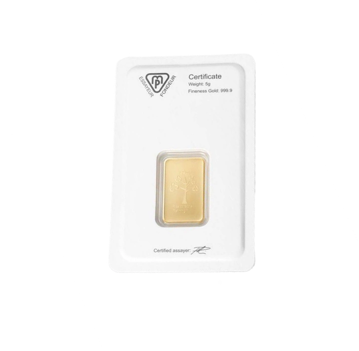 Sztabka Metalor 5 gramów Złota LBMA GD Refiner