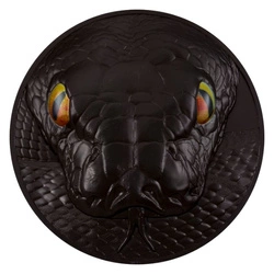 Palau: Hunters by Night – Python kolorowany 1000 gramów Srebra 2023 Obsidian Black Ultra High Relief