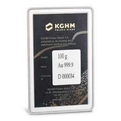 Sztabka KGHM 100 gramów Złota