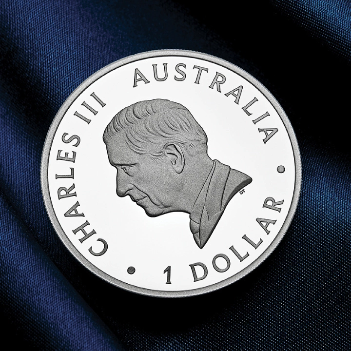Australijski Kangur 1 uncja Srebra 2024 Proof (King Charles III Observe First Issue)