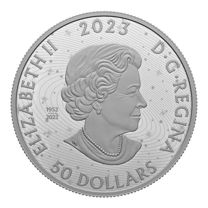 Canada: Pingualuit Crater - Crystal Eye of Nunavik $50 kolorowany Srebro 2023 Proof