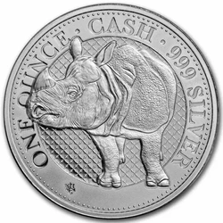 St Helena: Indian Wildlife - Rhino 1 uncja Srebra 2022