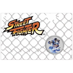 Tuvalu: Street Fighter - Chun Li kolorowana 1 uncja Srebra 2022 (Moneta w karcie)