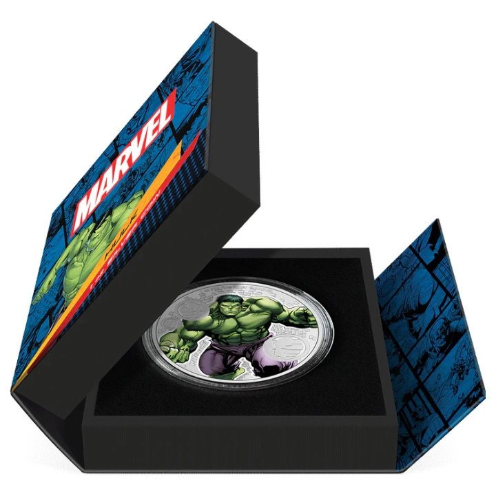 Niue: Marvel - Hulk kolorowany 1 uncja Srebra 2023 Proof