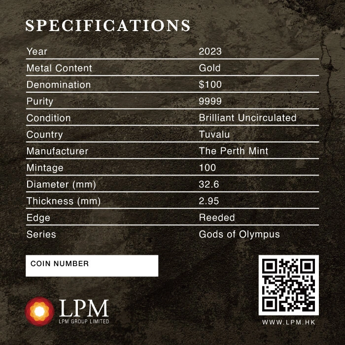 Tuvalu: Bogowie Olimpu - Artemida 1 uncja Złota 2023