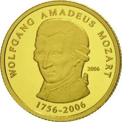 Wolfgang Amadeusz Mozart 1/25 uncji Złota 2006 Proof