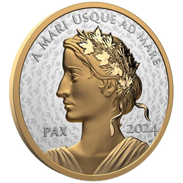 Canada: Peace Dollar pozłacany 1 uncja Srebra 2024 Proof Ultra High Relief Coin
