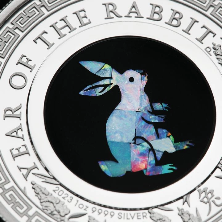 Perth Mint: Lunar III - Rok Królika 1 uncja Srebra 2023 Proof Opal