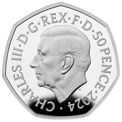 Ice Age Giants - Giant Deer 50p Srebro 2024 Proof 