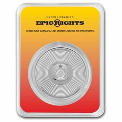 Niue: KISS 50th Anniversary kolorowany 1 uncja Srebra 2023 Slab