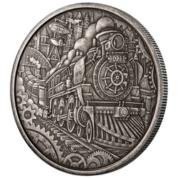 Canada: A Whimsical Tale - Steam Locomotive 3 uncje Srebra 2025 Antiqued Coin