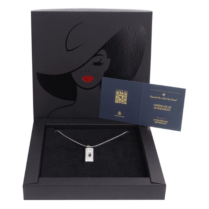 Niue: Pendant - Little Black Dress kolorowany $1 Srebro 2022 Natural Diamond