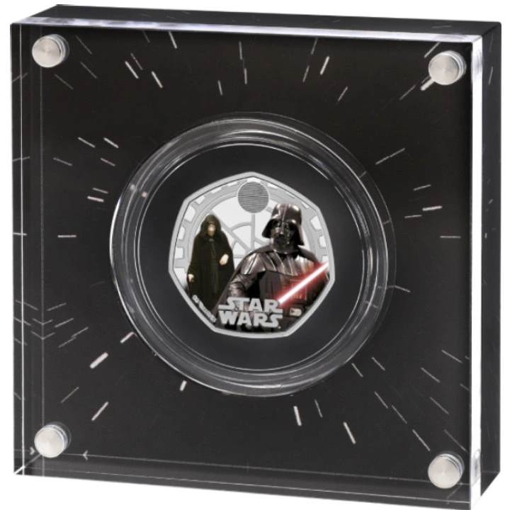 Star Wars: Darth Vader & Emperor Palpatine kolorowany 50p Srebro 2023 Proof